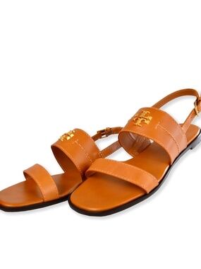 Tory Burch Womens 141998 Vanchetta Leather Mini Everly Back Strap Flat Sandals,